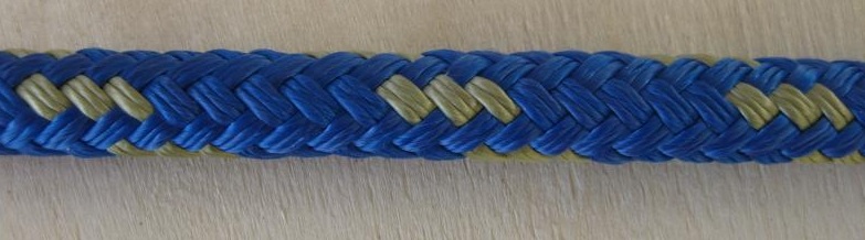 3/8" X 15' NYLON DOUBLE BRAID DOCK LINE - BLUE with GOLD